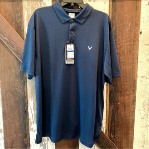 NWT Callaway Navy Blue Golf Polo Shirt Moisture-Wicking Design XL Short Sleeve